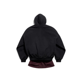 Men's Layered Hoodie - Black/White