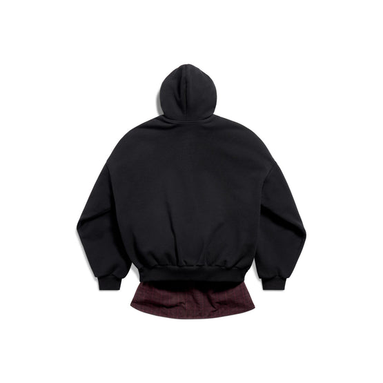 Men's Layered Hoodie - Black/White