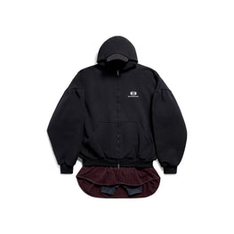 Men's Layered Hoodie - Black/White