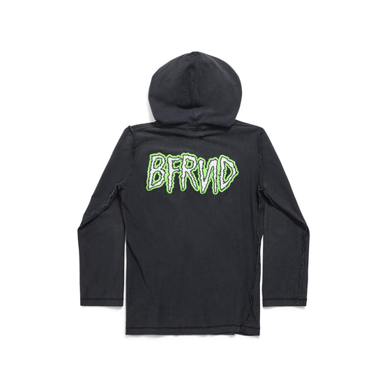 Men's Inside Out L/S Hooded T-Shirt - Faded Black/W