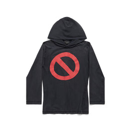 Men's Inside Out L/S Hooded T-Shirt - Faded Black/W