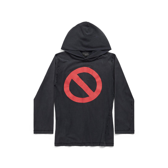 Men's Inside Out L/S Hooded T-Shirt - Faded Black/W