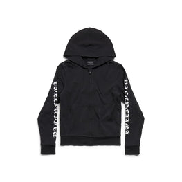 Women's Slim Fit Zip-Up Hoodie - Faded Black/White