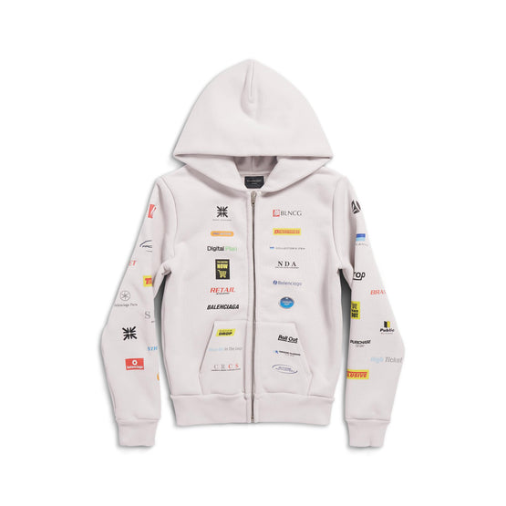 Men's Small Zip-Up Hoodie - Off White