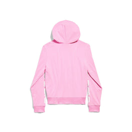Women's Small Zip-Up Hoodie - Light Pink/White