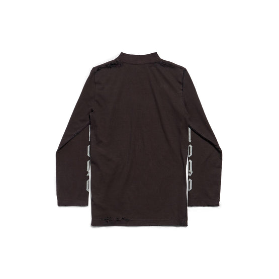Women's L/S Fitted T-Shirt - Washed Black/Grey