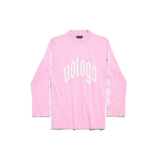 Women's L/S Fitted T-Shirt - Light Pink/White