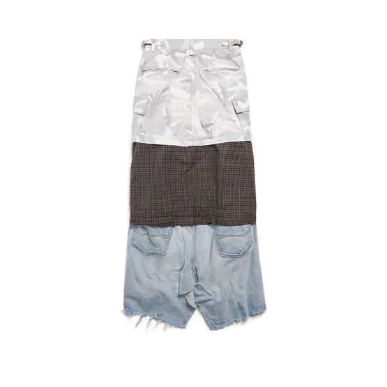 Women's Maxi Layered Cargo Skirt - Light Grey