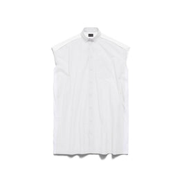 Women's Sleeveless Hybrid Shirt Dress - Dirty White