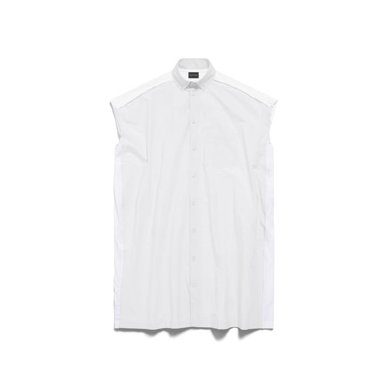 Women's Sleeveless Hybrid Shirt Dress - Dirty White