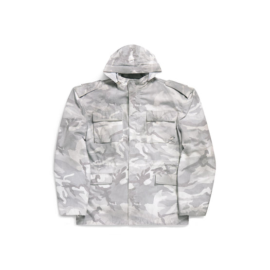 Men's Biker Army Jacket - Light Grey