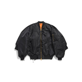 Men's Double Sleeve Bomber - Black