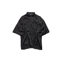 Women's S/S Wrap Blouse - Black