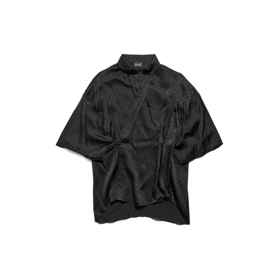 Women's S/S Wrap Blouse - Black