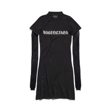 Women's Mesh Sleeve Dress - Faded Black/White