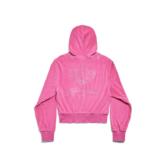 Women's Fitted Tracksuit Jacket - Dark Pink