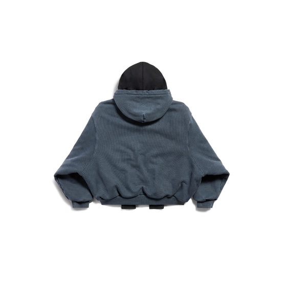 Men's Lined Incognito Zip-Up Hoodie - Washed Blue/White