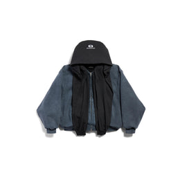 Men's Lined Incognito Zip-Up Hoodie - Washed Blue/White