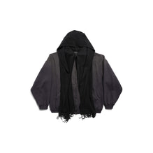 Men's Scarf Zip-Up Hoodie - Faded Black