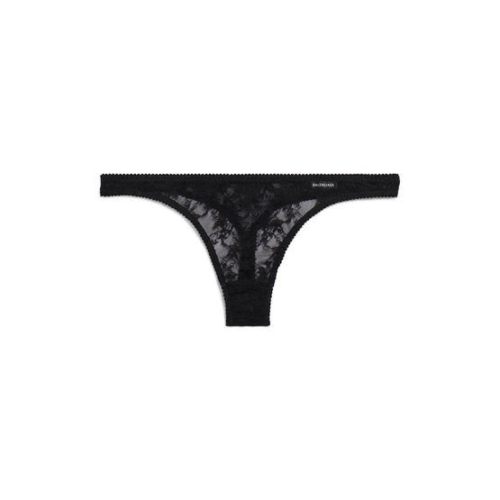 Women's Uw Lace Thong - Black