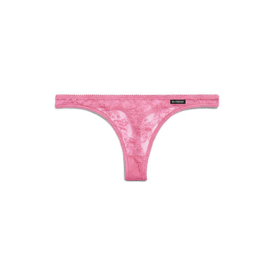 Women's Uw Lace Thong - Dark Pink