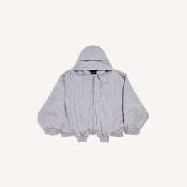 Men's Incognito Line Boxy Zipup Hood - Heather Grey