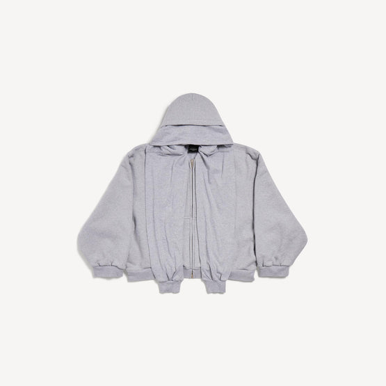 Men's Incognito Line Boxy Zipup Hood - Heather Grey