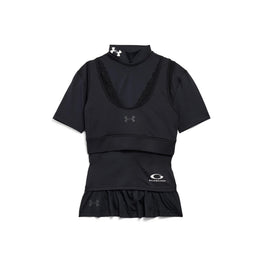 Women's Ua Crewneck Layered S/S Top - Black/Black