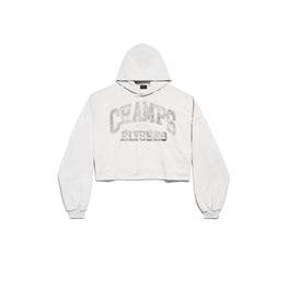 Men's Cropped Hoodie - Off White