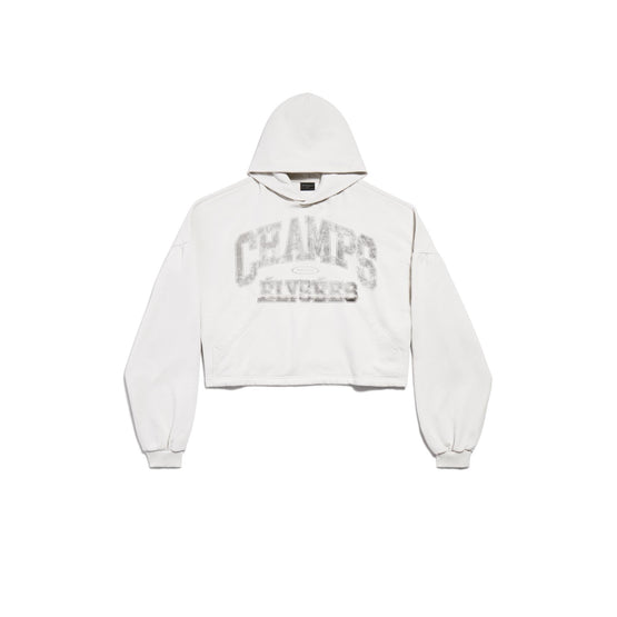 Men's Cropped Hoodie - Off White
