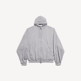 Men's Large Zip-Up Hoodie - Heather Grey