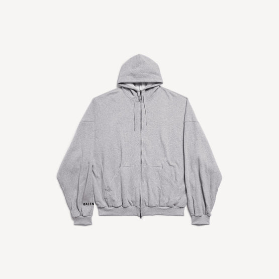 Men's Large Zip-Up Hoodie - Heather Grey
