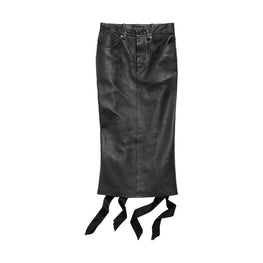 Women's Laced Up Backless Skirt - Black
