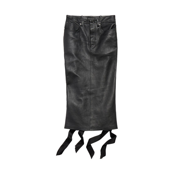 Women's Laced Up Backless Skirt - Black