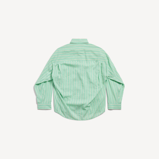 Women's L/S Cocoon Shirt - Green/White