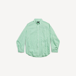 Women's L/S Cocoon Shirt - Green/White