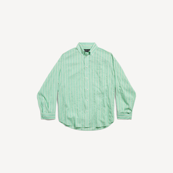 Women's L/S Cocoon Shirt - Green/White