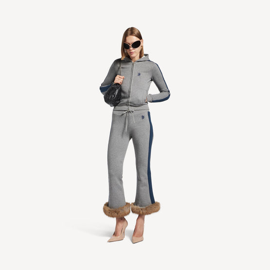 Women's Flared Capri Sweatpants - Drk Heatr Grey/Wsh N