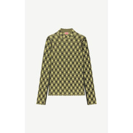 Women Jacquard Fitted Jumper - Golden Yellow