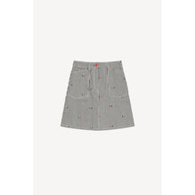 Women Rinse Stripe Short Denim Skirt - Rinse Blue Denim
