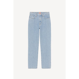 Women Bleach Straight Fit Jeans - Bleached Blue Denim