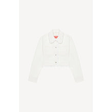 Women Bleached Cropped Denim Jacket - Bleached White Denim