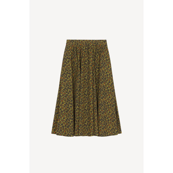 Women Printed Midi Skirt - Khaki