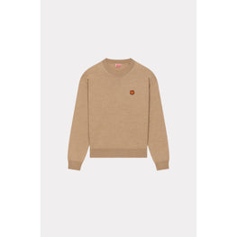 Women Boke Flower Crest Logo Jumper - Tabac