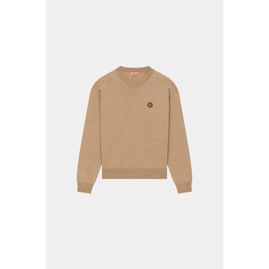 Women Boke Flower Crest Logo Jumper - Tabac