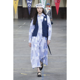 Women Printed Sailor Midi Dress - Light Blue