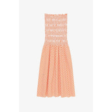 Women Bustier Smocked Dress - Medium Orange