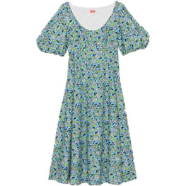 Women Midi Dress - Cyan