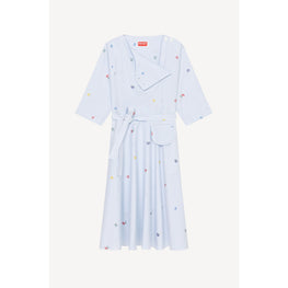Women Printed Midi Dress - Light Blue