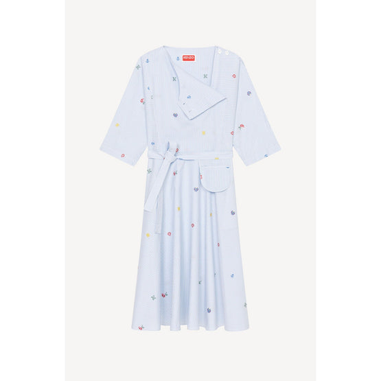 Women Printed Midi Dress - Light Blue